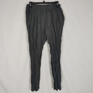 Ruby Yaya Gray Linen Pants Straight Leg Women's Si